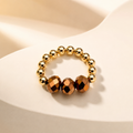 Elastic Brown Crystal Ring