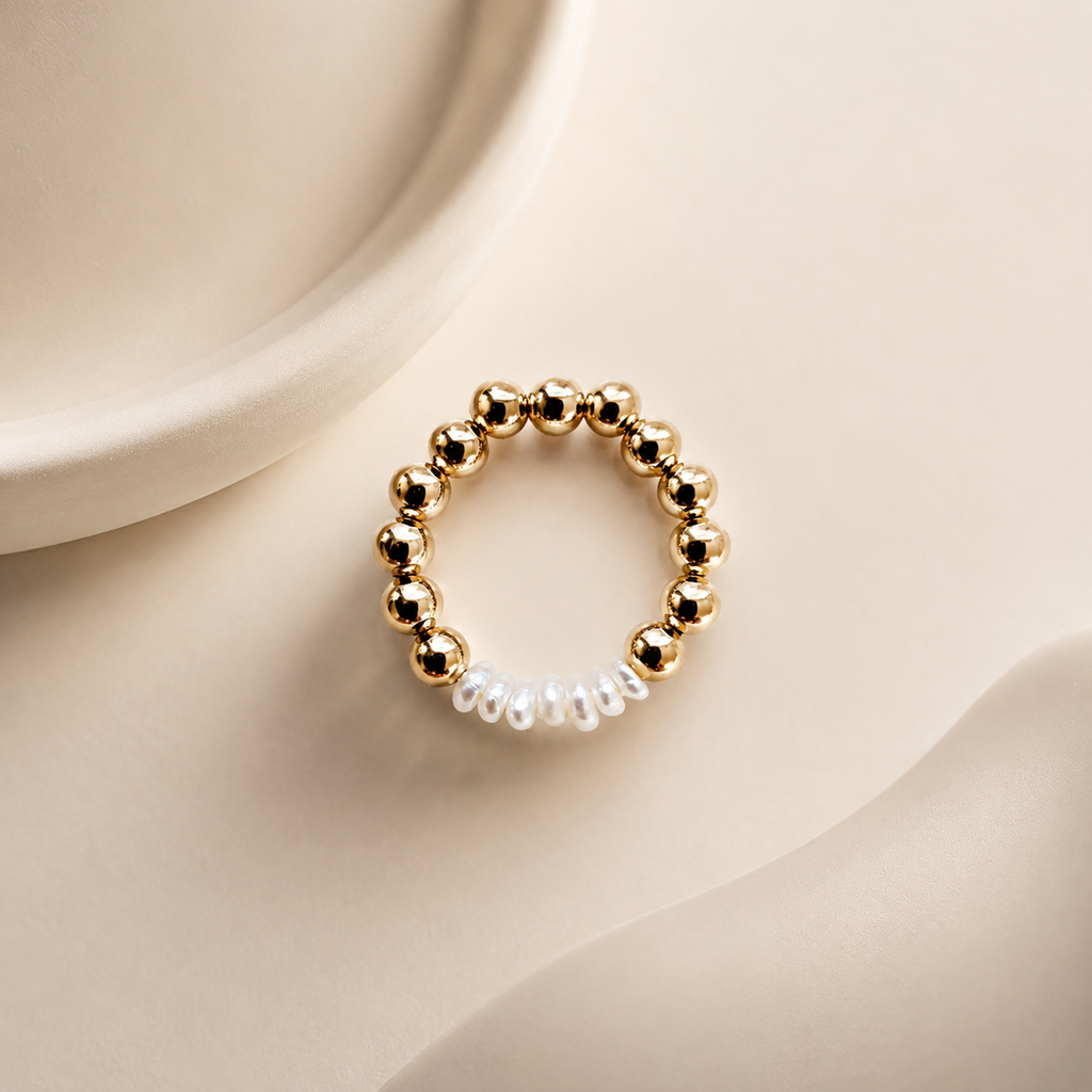 Elastic  Freshwater Pearls Ring