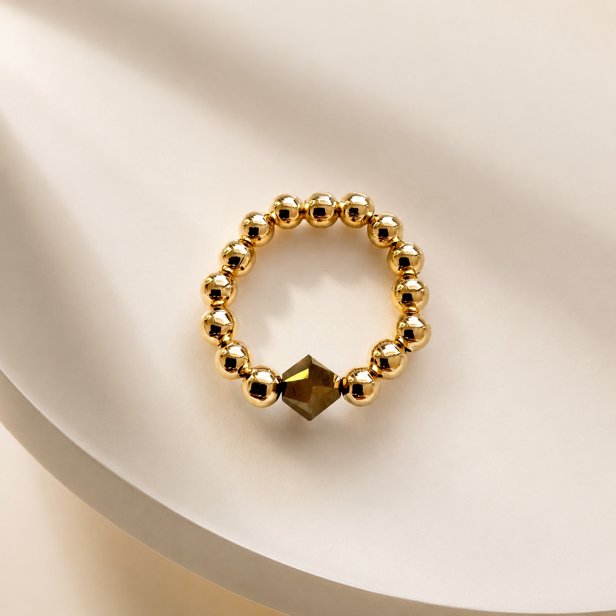 Elastic Green Crystal Ring