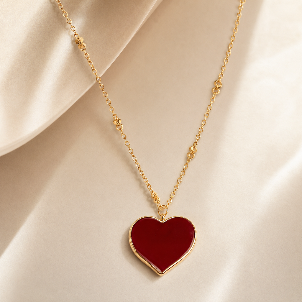 Proverbs 4:23 Red Heart Necklace
