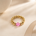 Elastic Pink Crystal Ring