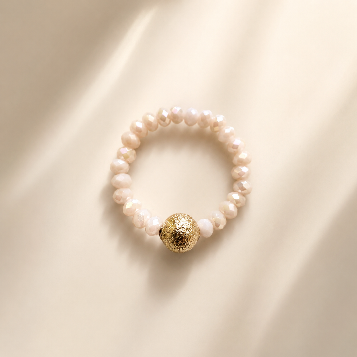 Elastic Gold Bead Ring