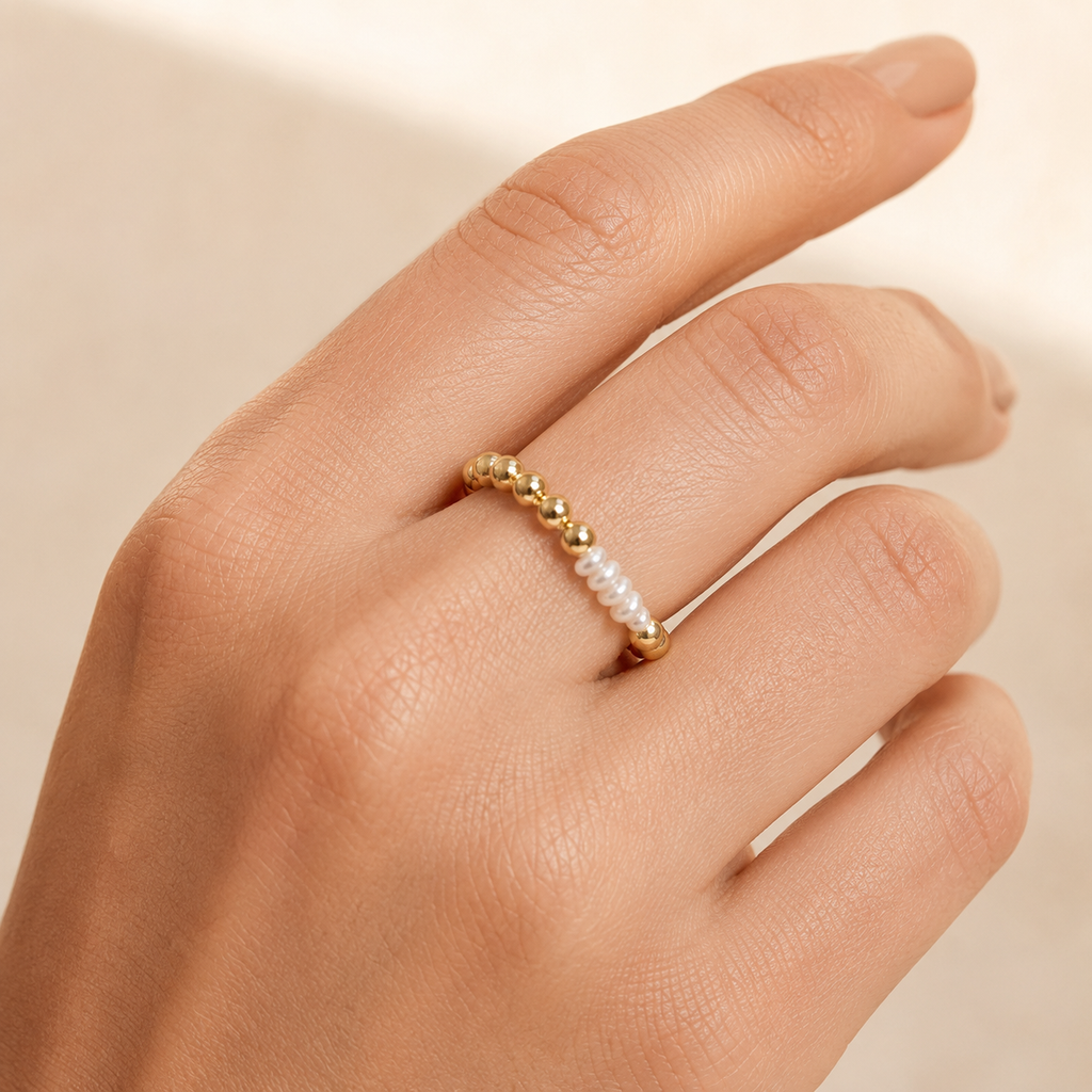 Elastic  Freshwater Pearls Ring