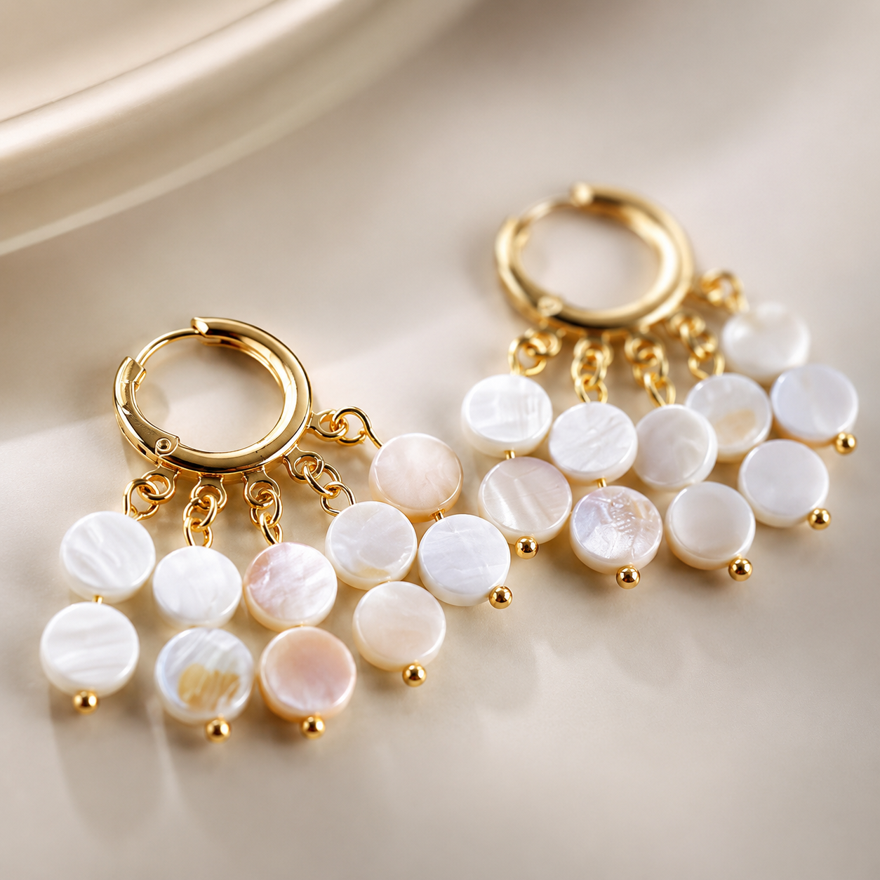 Dangling Mother of Pearl Earring
