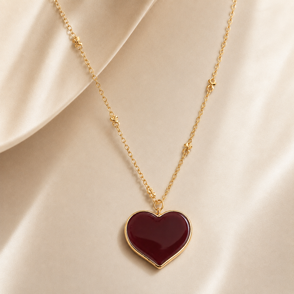 Proverbs 4:23 Red Heart Necklace